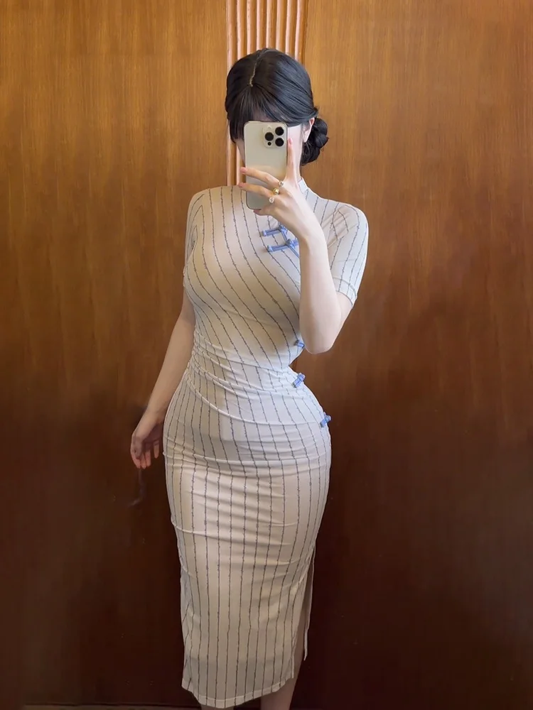 

Stazf7 Umei Pure Desire, большие размеры, женская полосатая юбка Dr, сексуальная пряная девушка, новая китайская длинная юбка с высокой талией