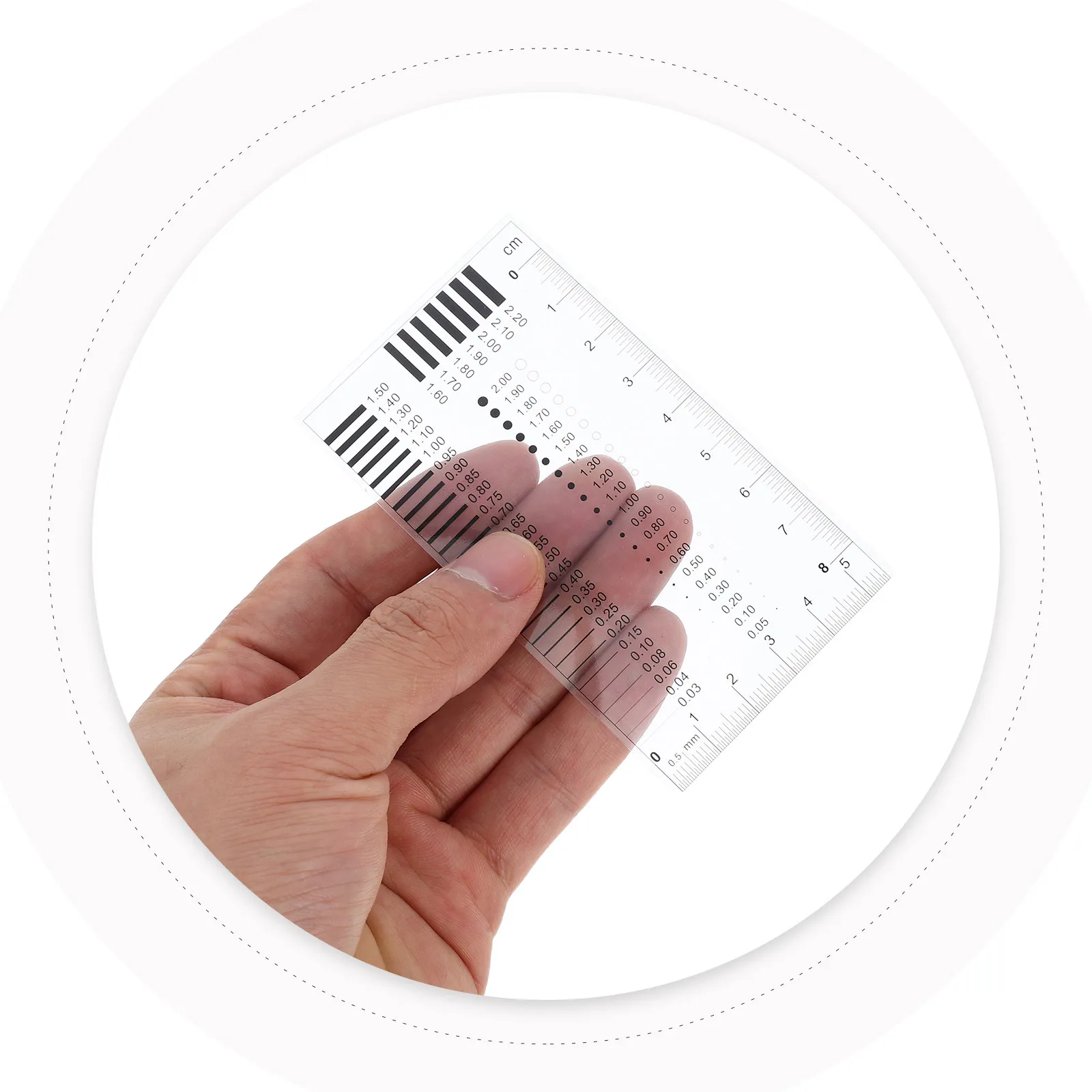 High Precision SEC Diameter Measurement Tool Defect Transparency Chart Film Ruler Crack Width Gauge Meter for Diameter Defects