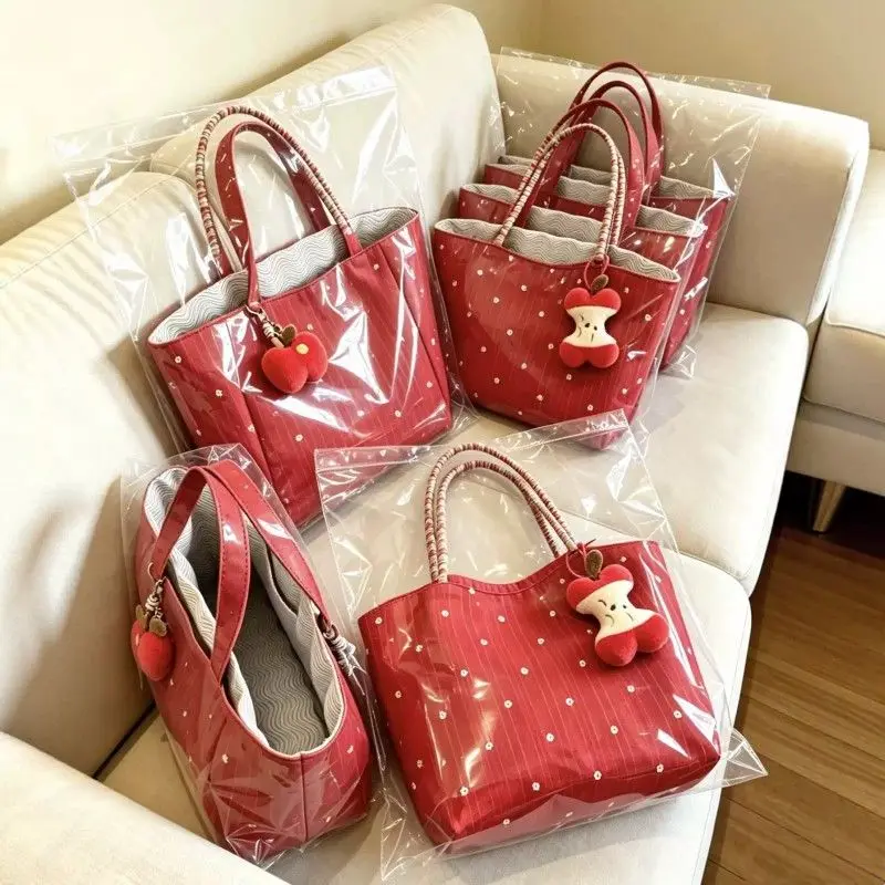 wedding-favor-handbag-red-practical-gift-for-bridesmaids-commuter-bag-versatile-outing-bag-candy-bag-wedding-supplies