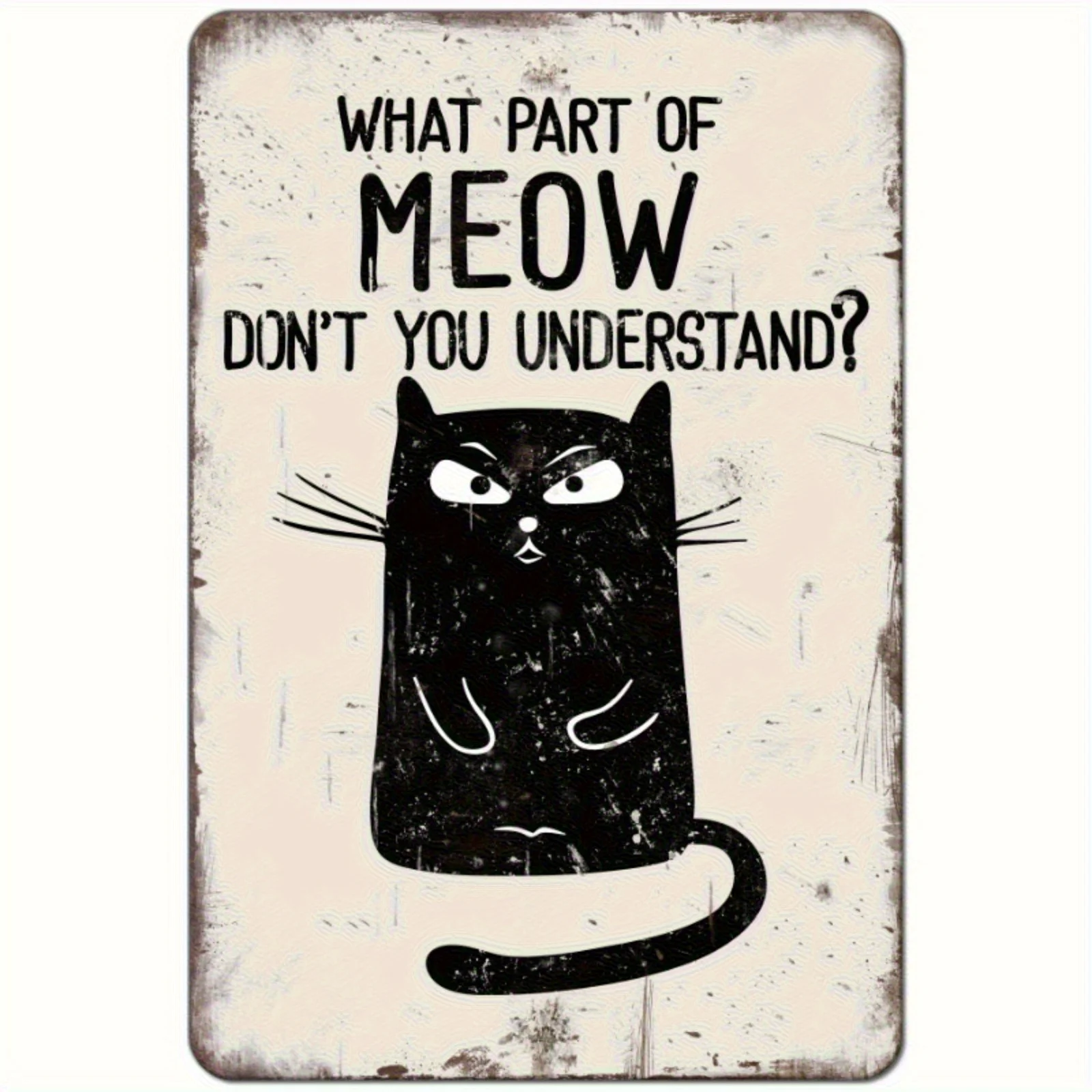 8x12 Inch Funny Cat Metal Sign - Vintage Funny Cat Face With 