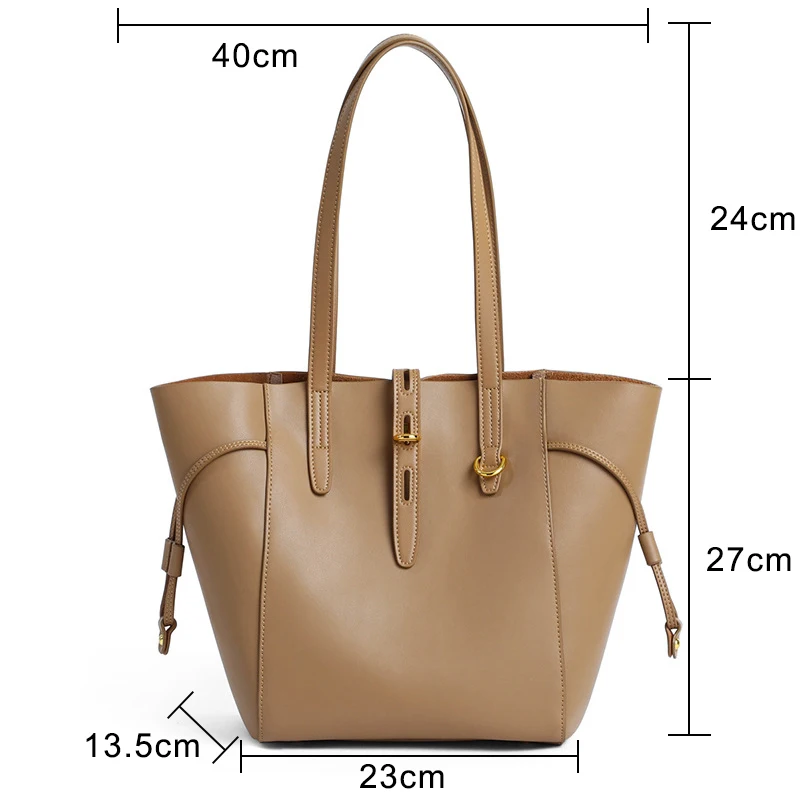 Luxury Brand Cow Genuine Leather Female Shoulder Bags Designer Bucket Big Women Handbags 2022 Fashion Large Capacity Tote Bag