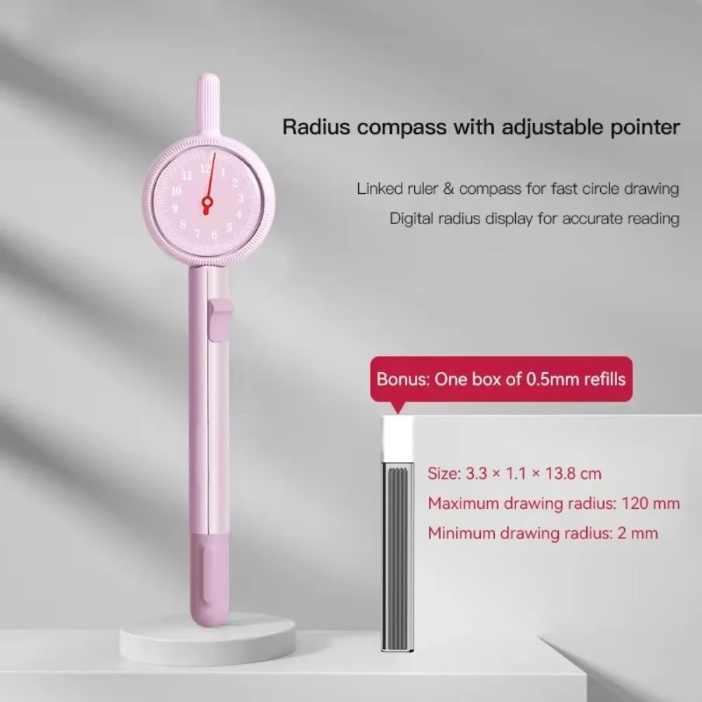 Lock Distance Mechanism Digital Display Compass High Precision Replacement Pencil Leads Drawing Compass Set Multi Functional