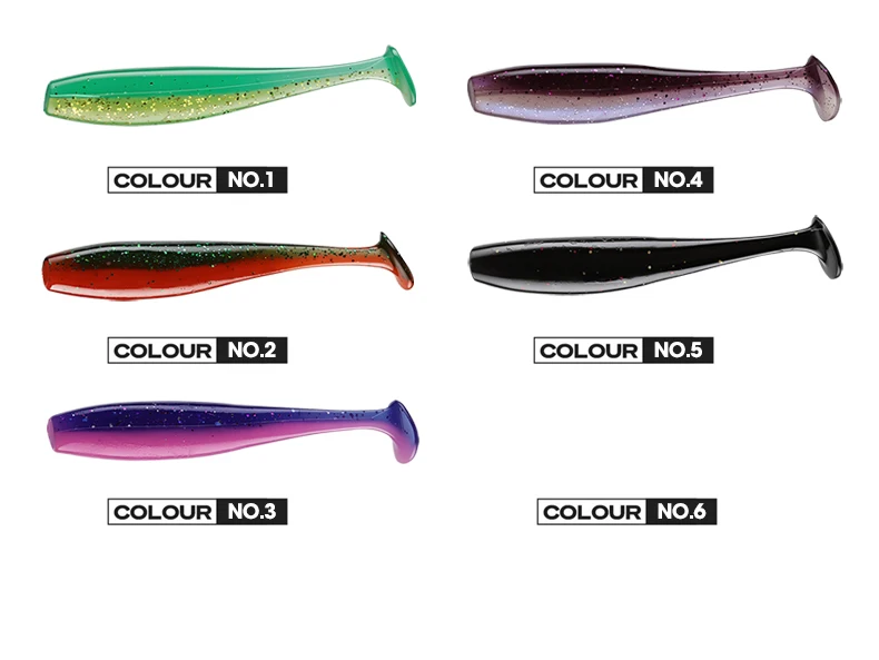 TAIYU 10 Stück/Set T-Tail-Wurm-Weichköder, zweifarbig, 5-7 cm, künstliche Silikon-Weichköder mit Geruchsverstärkung für Barsch-Angeln, Wobbler – Detail 5