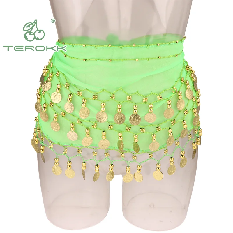 Taniec brzucha Szalik na biodra Spódnica z paskiem Cekiny Frędzle Taniec indyjski Taniec jazzowy Pas biodrowy Kostiumy sceniczne dla kobiet