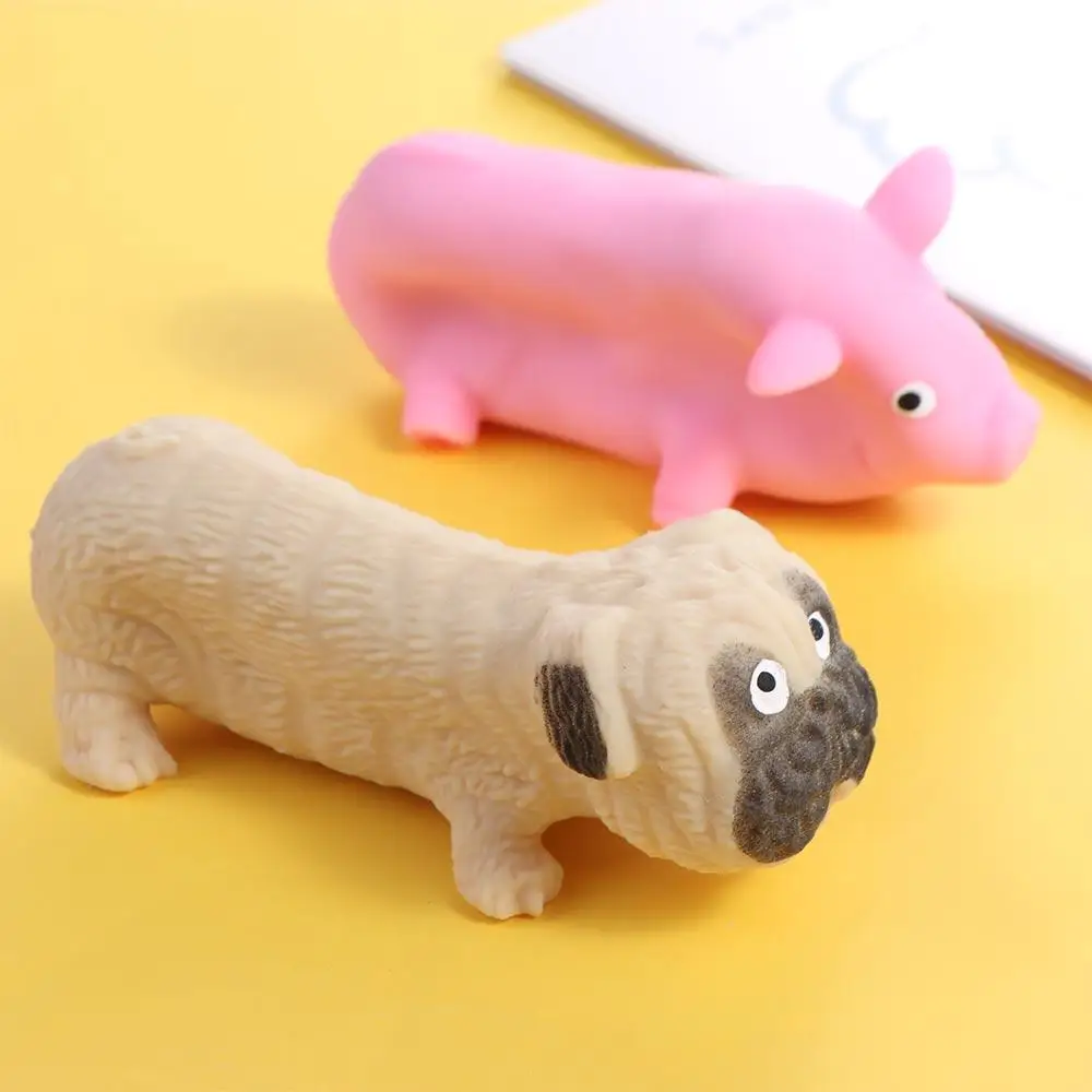 ตลกมือของเล่นหมูสีชมพู Fidget Vent ของเล่นสุนัขน่ารักความเครียดบรรเทาหมู Antistress บีบหมูยืดหมูบีบของเล่น