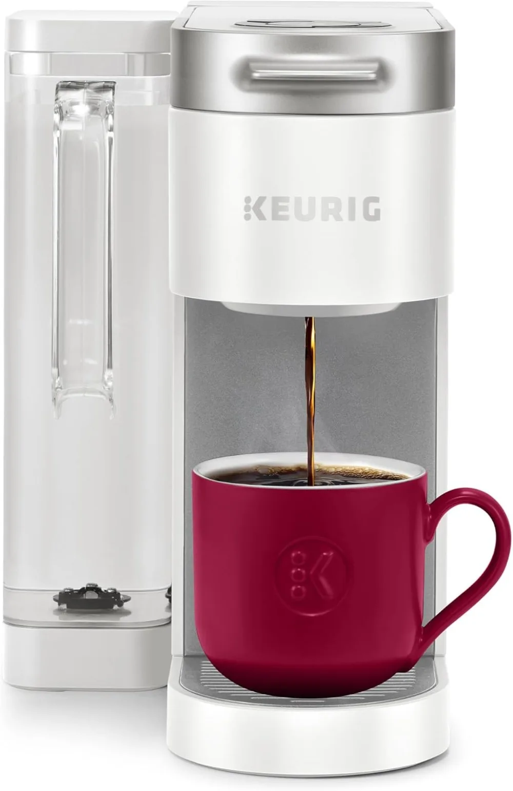 Single Serve K-Cup Pod Coffee Maker, MultiStream Technology, 4 Brew Sizes, 66oz Dual-Position Removable Reservoir, White