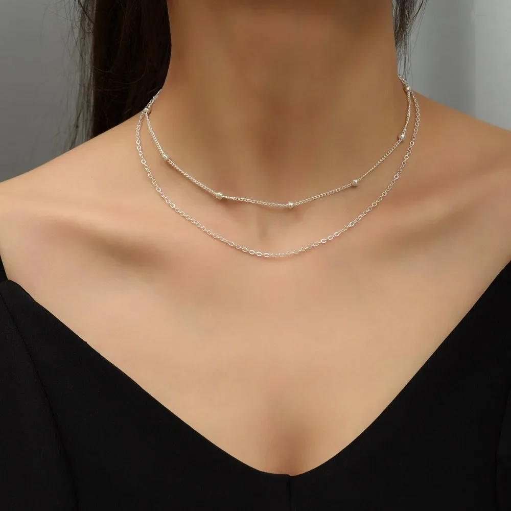 

Fashion Gold Color Beads Neck Chain Kpop Beads Choker Necklaces for Women Chocker Jewelry on The Neck 2024 Collar for Girl