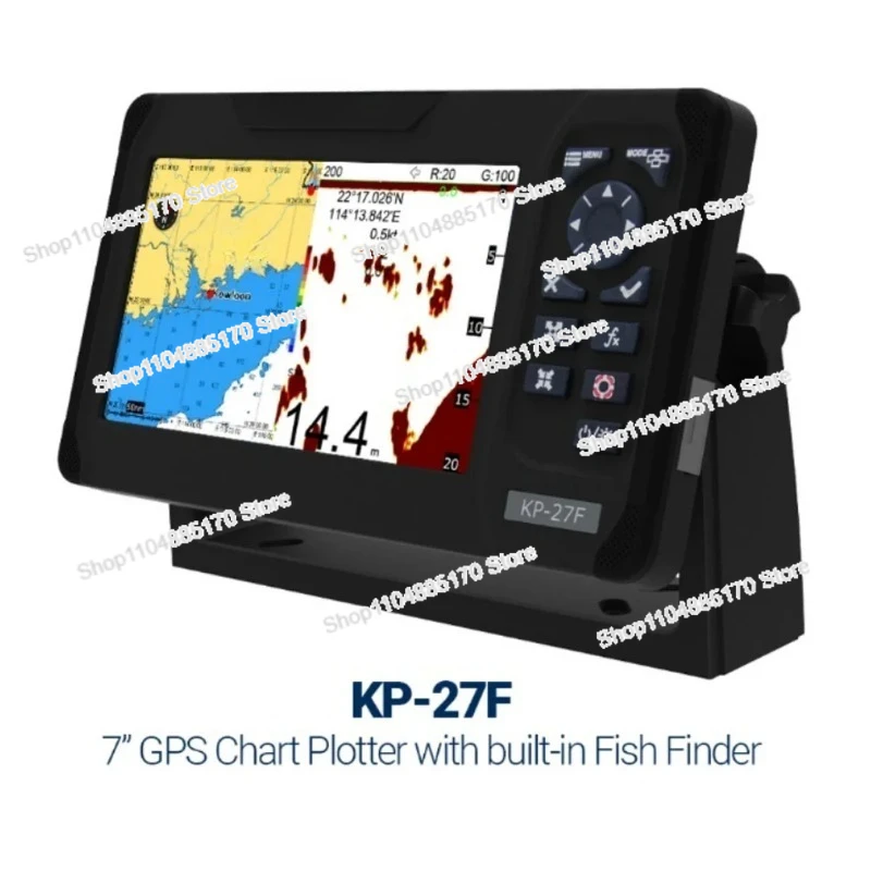

KP-27F 7-дюймовый графитовый плоттер Морской встроенный эхолот Эхолот глубины Эхолот с ПЕРЕДАЧАМИ