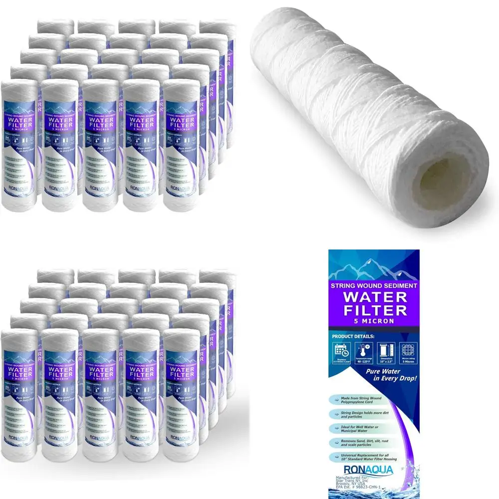 

5 Micron Sediment Water Filter Cartridges, 10 x 2.5 Inch, 25 Pack, Compatible with RO Systems, Replaces PC4002, RS2-DS, WP5, WC4