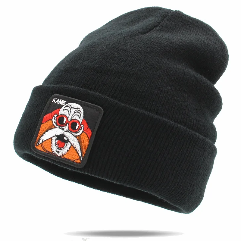 Gorros de Dragon Ball Son Goku, gorros de invierno de Anime para mujeres y hombres, gorro tejido, gorro más cálido bordado, gorro elástico informal, regalos