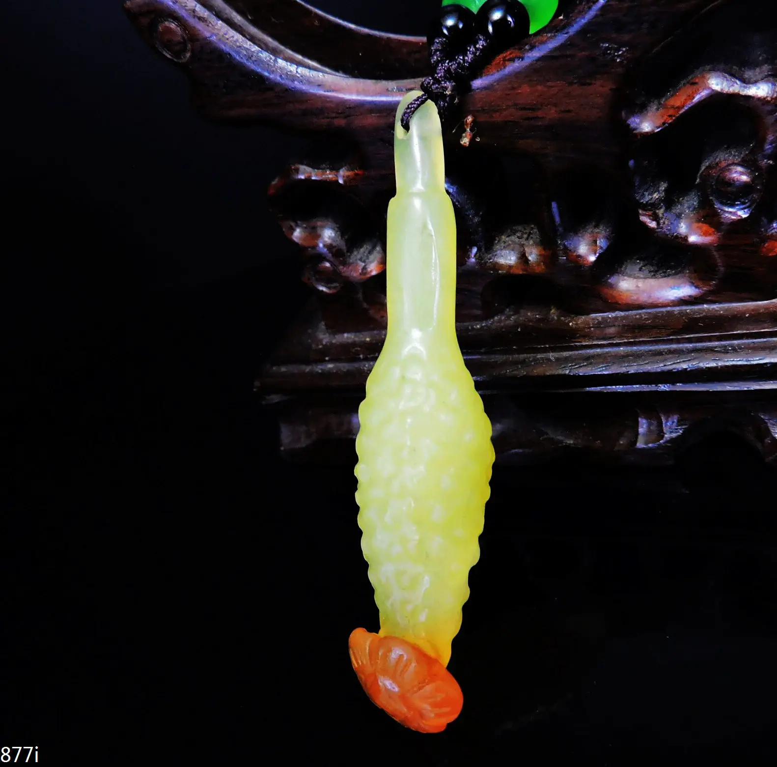

Jade Jewelry Natural Jade Pendant Necklace Hand-Carved cucumber Jadeite Necklace Pendant Gift No Treatment 877i