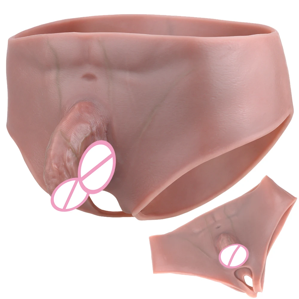 Small Dildo Panties for Trans Man,Realistic Strap On Dildo Pants With Solid Penis,Soft Silicone Adult Sex Toys For Women Lesbian