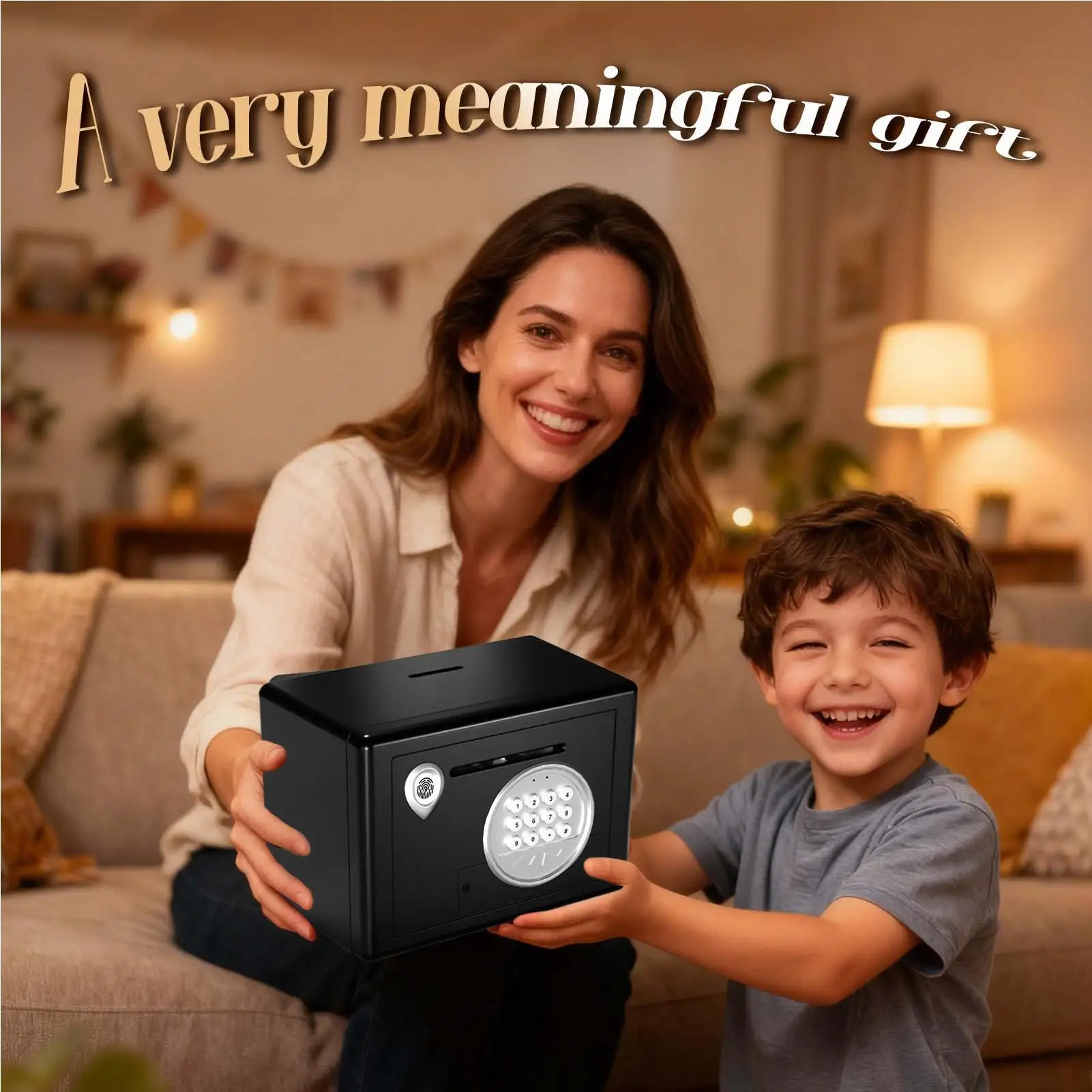 Muntbank Fantasiespel Ornament Wachtwoordslot Geldbesparende bank voor woonkamer Slaapzaal Studeerkamer Boekenplank Nachtkastje Jongens