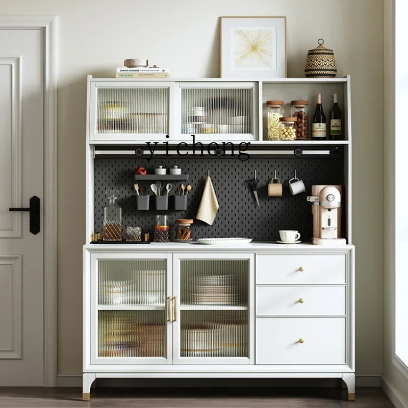 i10.9- Light Luxury Solid Wood Wire-Wrap Board Sideboard Cabinet Home Kitchen Storage Tea Cabinet