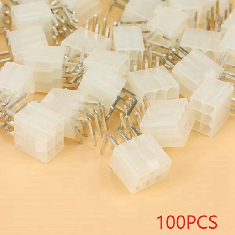 AS95 400Pcs 4.2mm 6 Pin Header Male Pin for Graphics Card GPU PCI-E PCIe Power Connector Right Angle