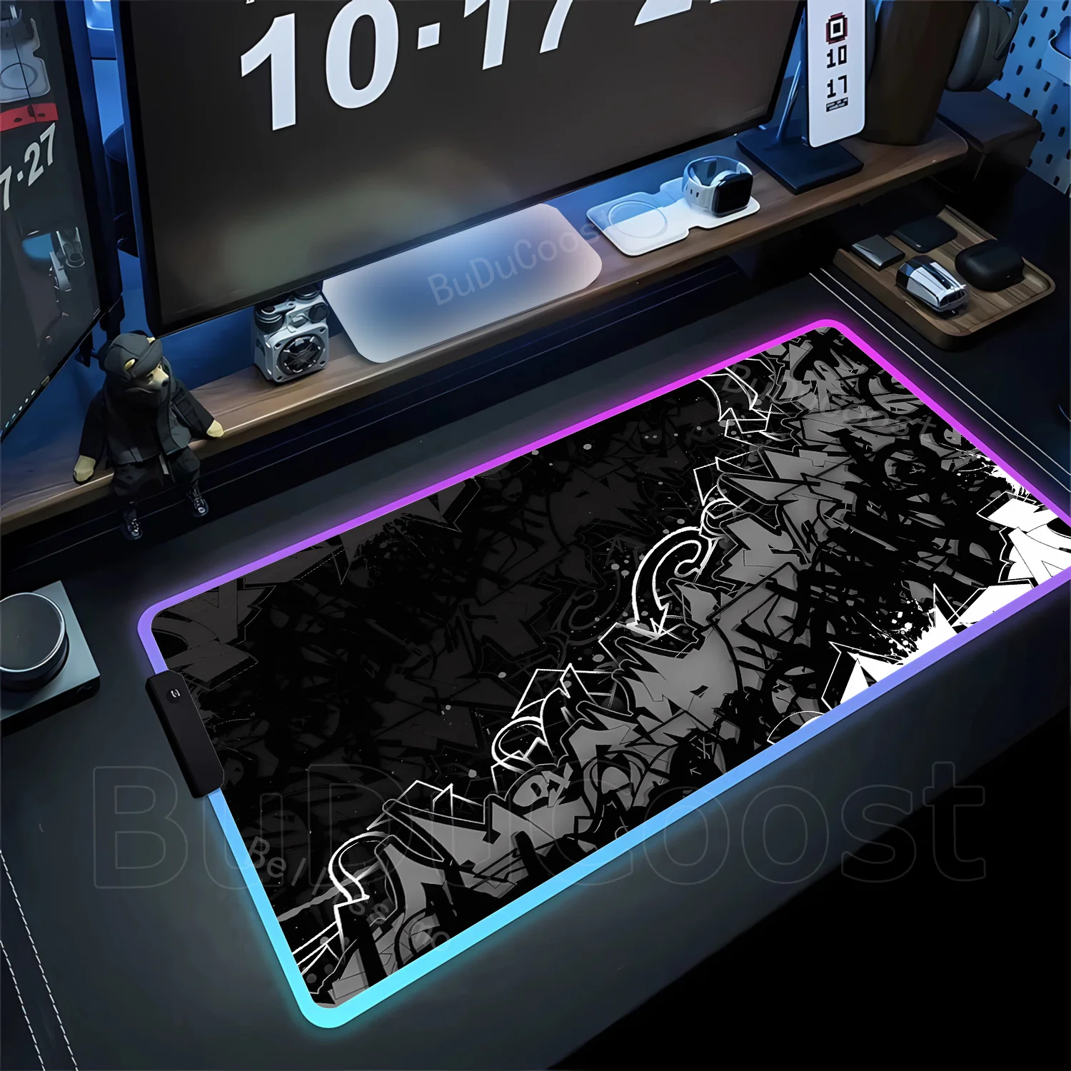 Graffiti Abstract Art RGB MousePad LED Gaming Setup offices Accessories Mousepad Desk Mat  Edge teclado Mausepad high definition