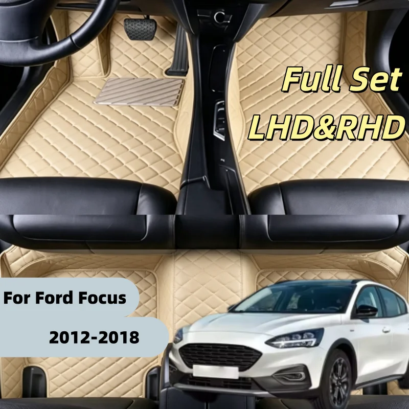 Interior Accessories Car Floor Mats For Ford Focus 2012 2013 2014 2015 2016 2017 2018 Custom Foot Pads Automobile Carpet Cover ﻿