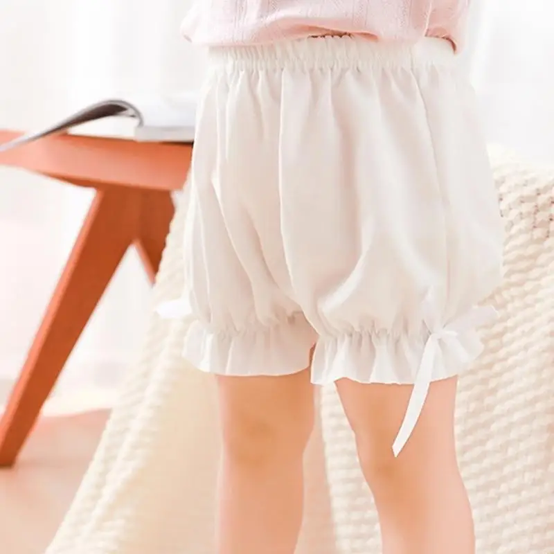 

A5YC Summer Loose Underwear Shorts for Kids Ruffle Bloomers Anti Exposure Safety Pants Shorts Panties Elastic Safety Shorts
