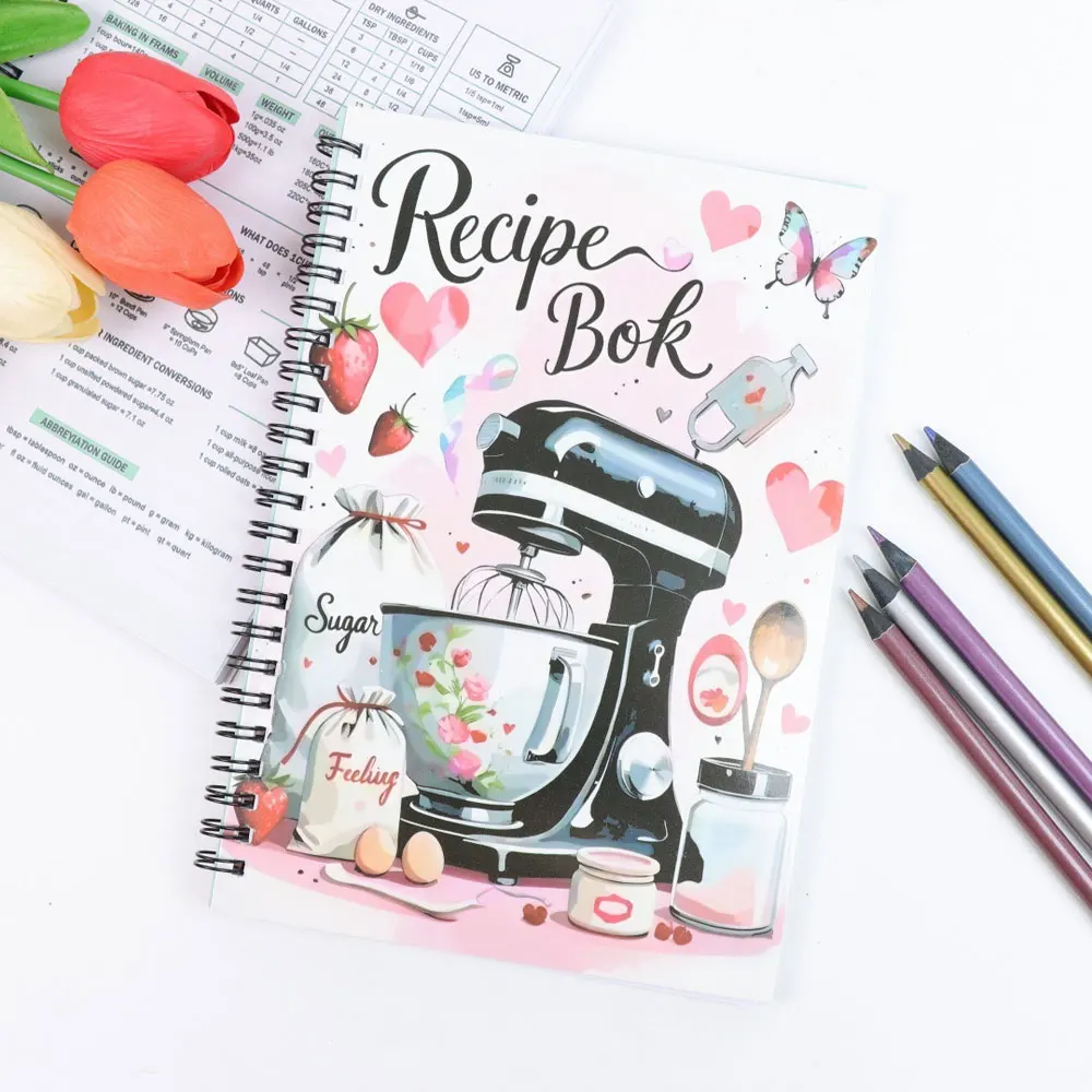 1 piece A5 Recipe Logbook 100 Sheets Empty Cookbook Handwritten Planner For Daily Meal Prep Baking Beginners Write Recipes