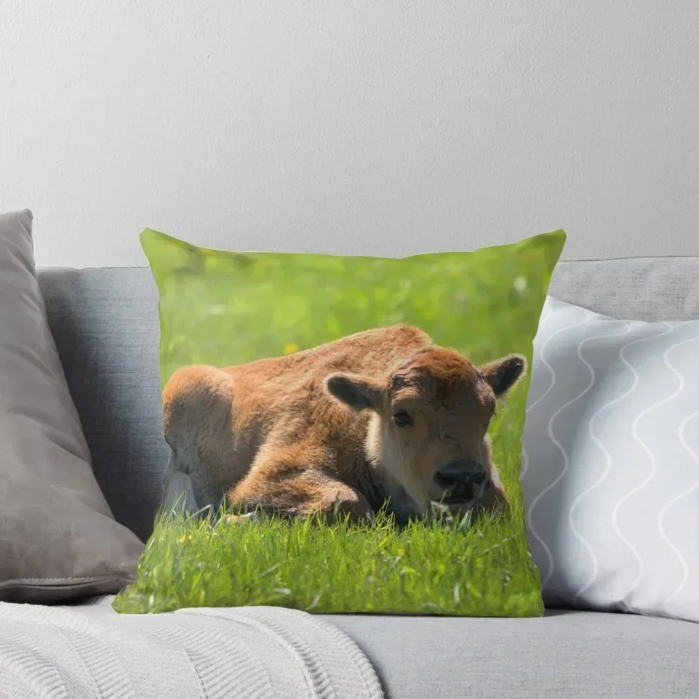 

Baby Bison Throw Pillow pillow cover christmas New year Decorative Cushion Cover Christmas Covers pillow
