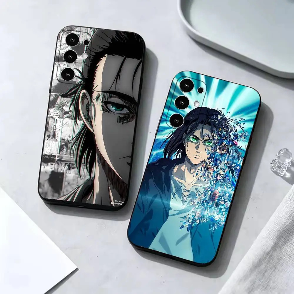 Attack on Titan Slim Shockproof Black Phone Case, Compatible with Samsung S20-S26,Note20,Ultra,Plus,FE,Lite