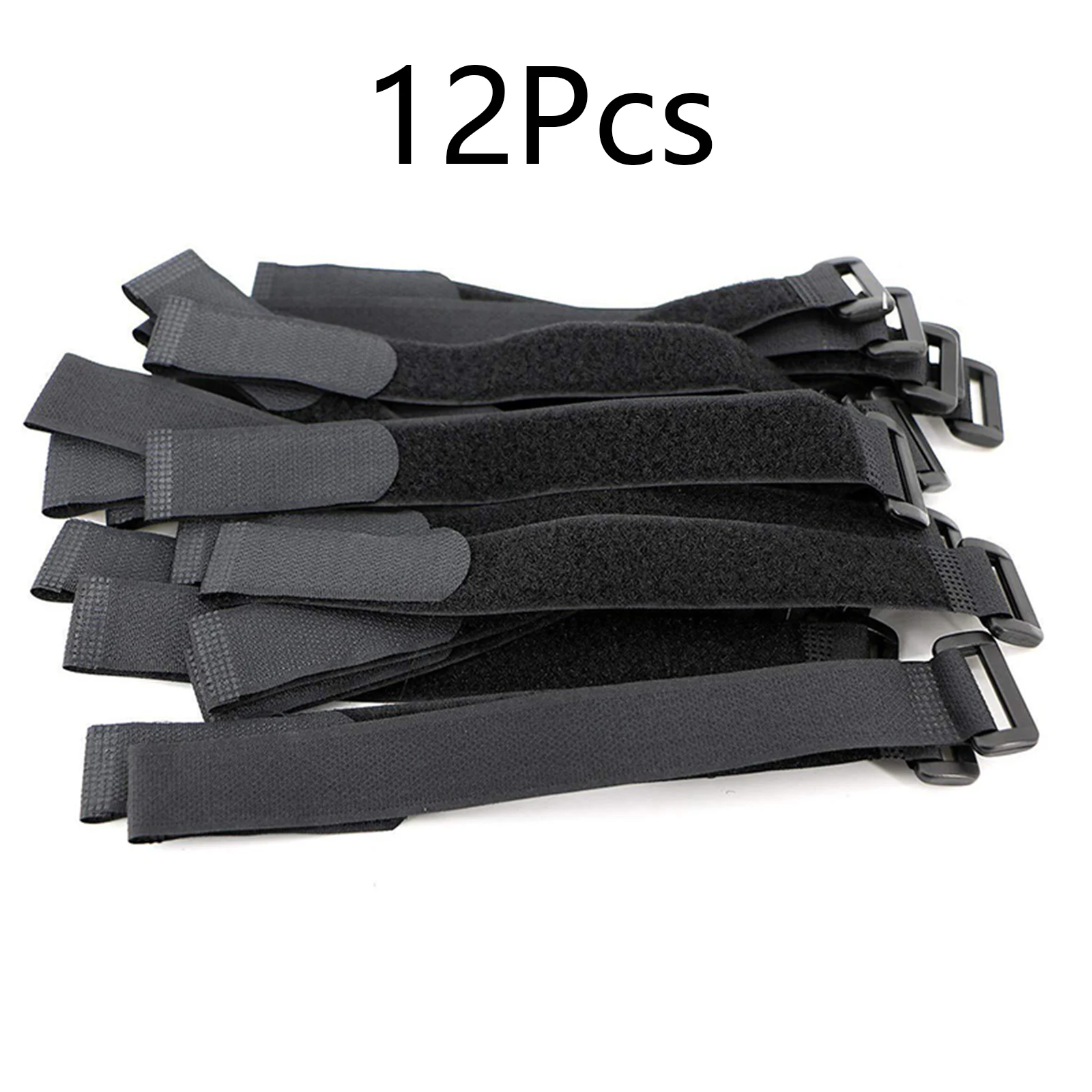 Black and White strapping Cable Ties with buckle Band luggage Strap, Great for wool, hosepipes, and securing your shopping bags