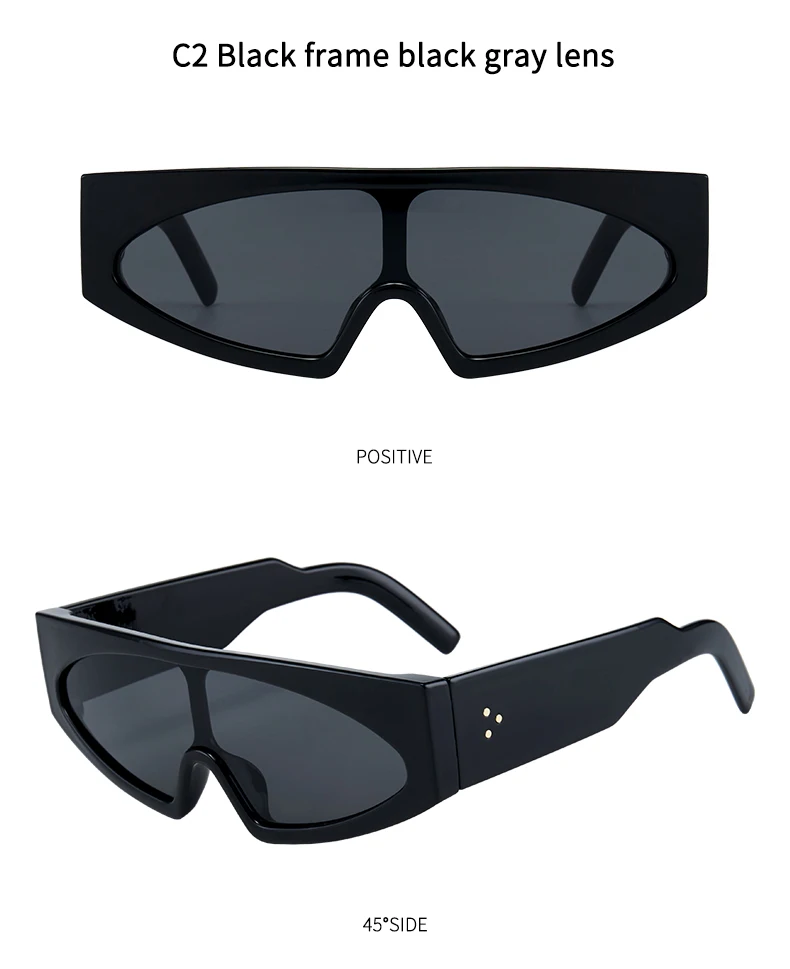 Grenzüberschreitende neue einteilige Sonnenbrille, europäische und amerikanische personalisierte einteilige Brille mit großem Rahmen, trendiger Street-Style M475 – Detail 11