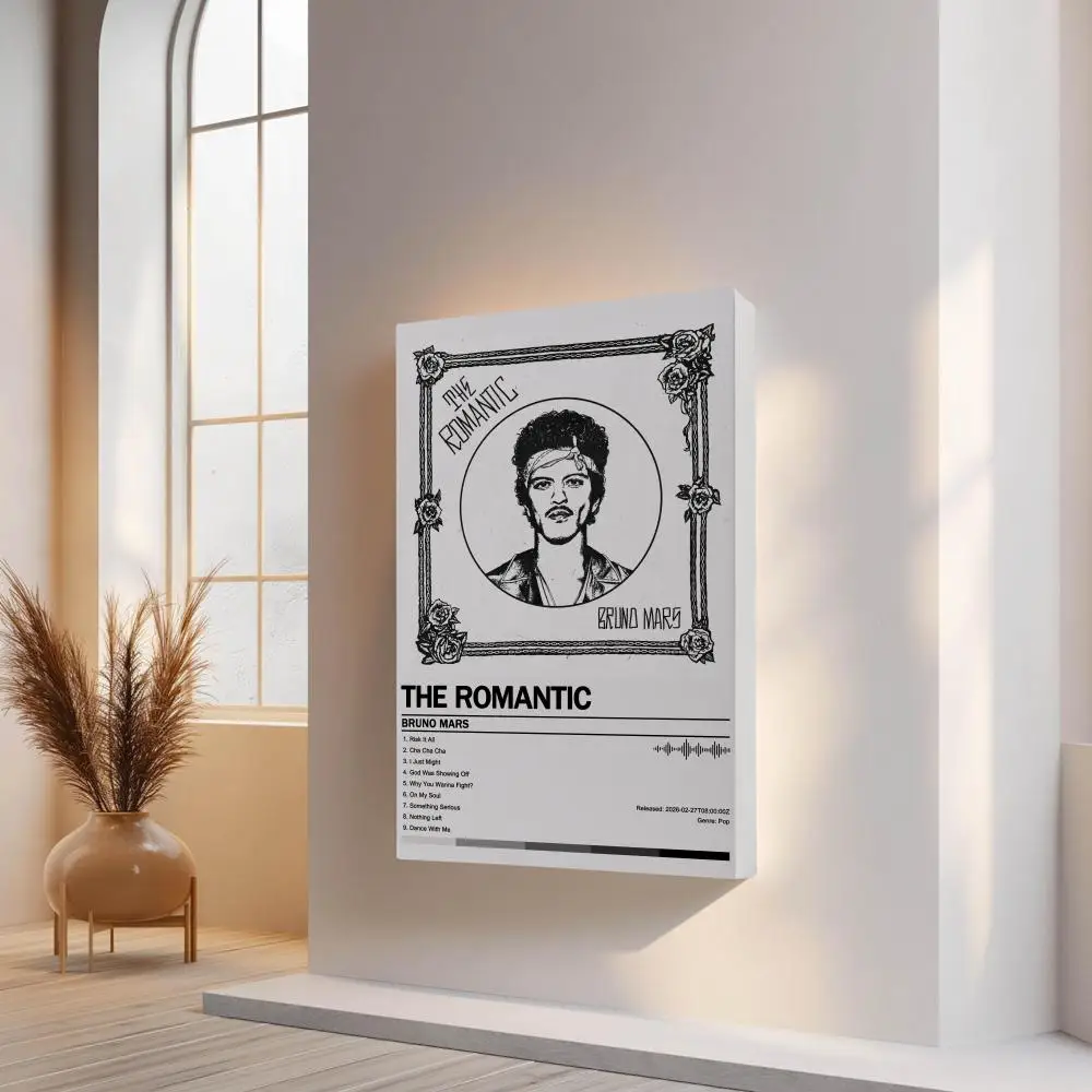 Bruno Mars The Romantic Painting Calligraphy Inner Frame Album Cover Art Coffee House Bar Room Wall Decor