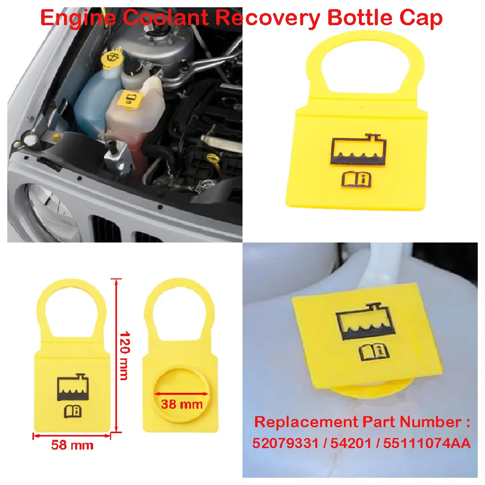

55111074AA Fits for Jeep Commander Grand Cherokee Dodge Grand Caravan Ram 6 Cyl Car Engine Coolant Recovery Reservoir Bottle Cap