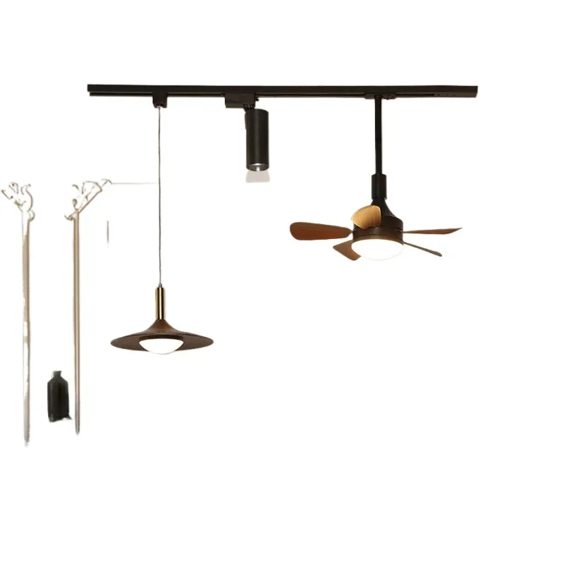 Modern minimalist creative fan track chandelier French retro designer eye protection bar restaurant light