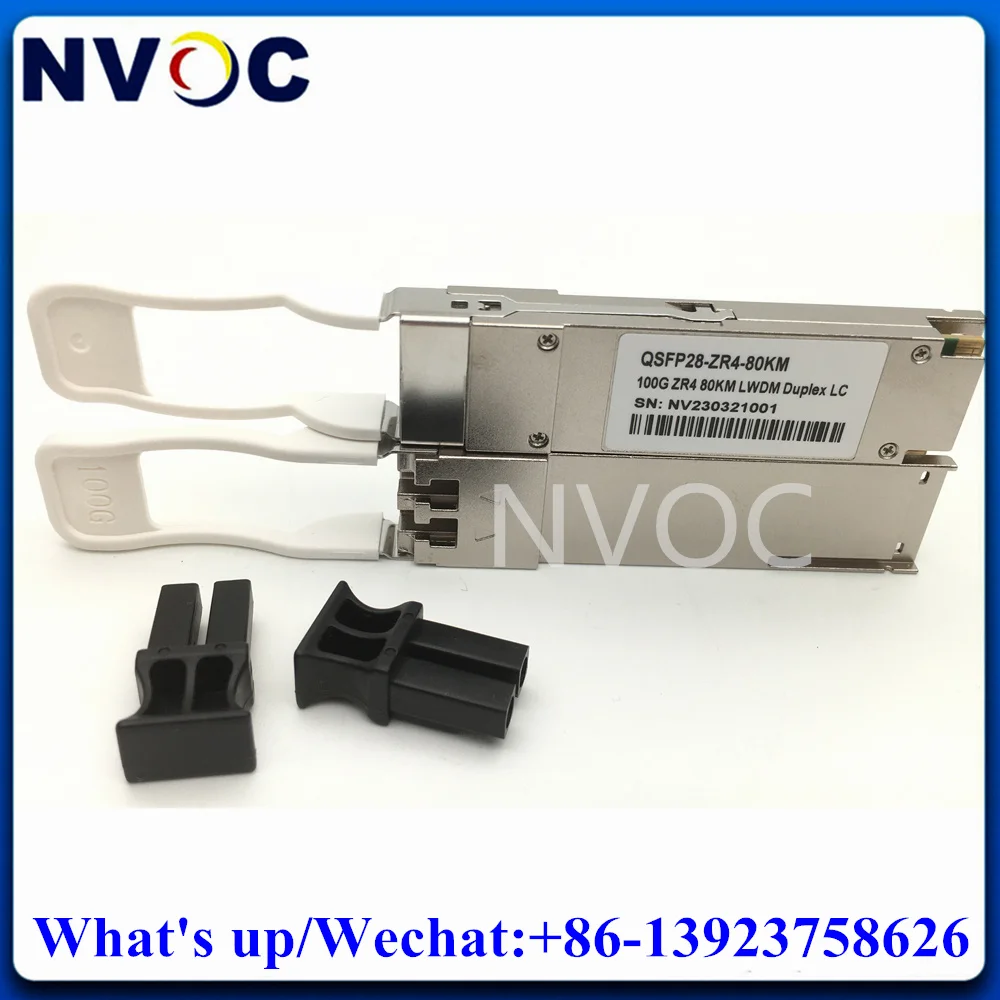 2Pcs 100G 1310nm ZR4 80KM QSFP28 Module LC,100Gb/s EML+SOA+PIN 100KM Optic Transceiver For Cisco,Juniper,Mikrotik Fiber Switch