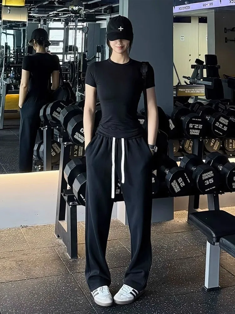 

Bla Fitn Sports Sweatpants Men Women Sle Thin Knife Pants Cleanfit Straight Leg Micro Flared Pants Autumn Season