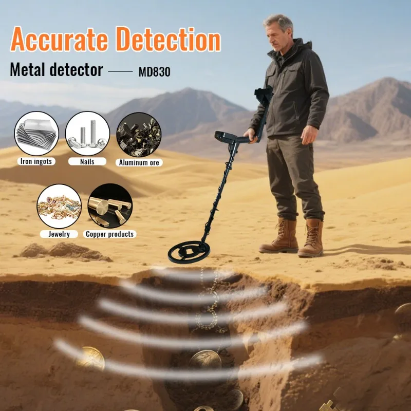 Metal Detector MD-830 Underground Depth 2.5m Scanner Search High precision Gold Detector Treasure Hunter Detecting Pinpointer