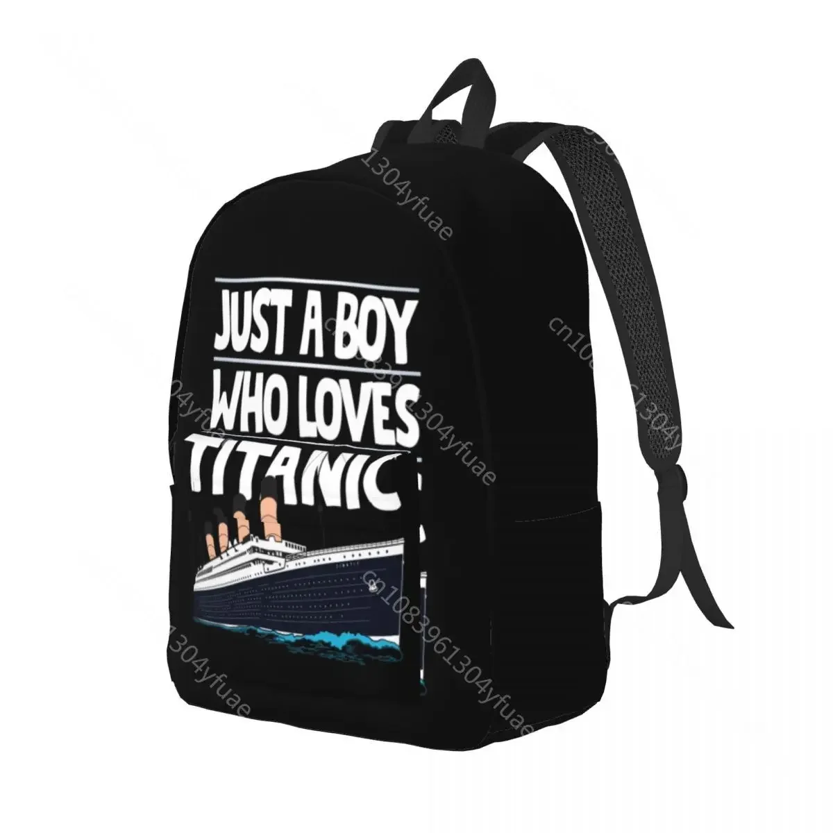 Just A Boy Who Loves Backpack Boy Titanics Durable Backpacks Polyester Style School Bags Camping Custom Rucksack Xmas