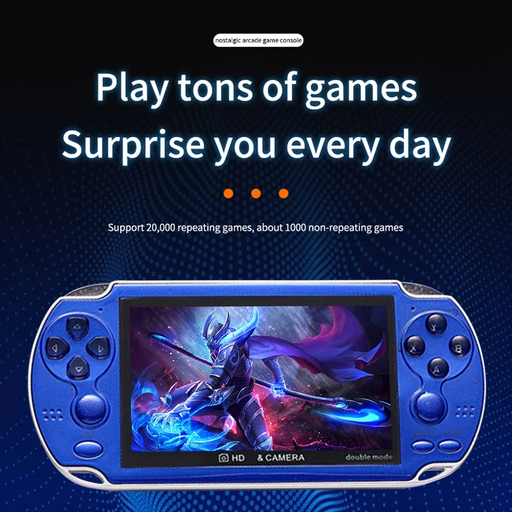 4.3 Inch Video Game Console 8GB Color Screen Handheld Game Player Dual Joystick Arcade Game Consoles Support 10000+Games for PSP