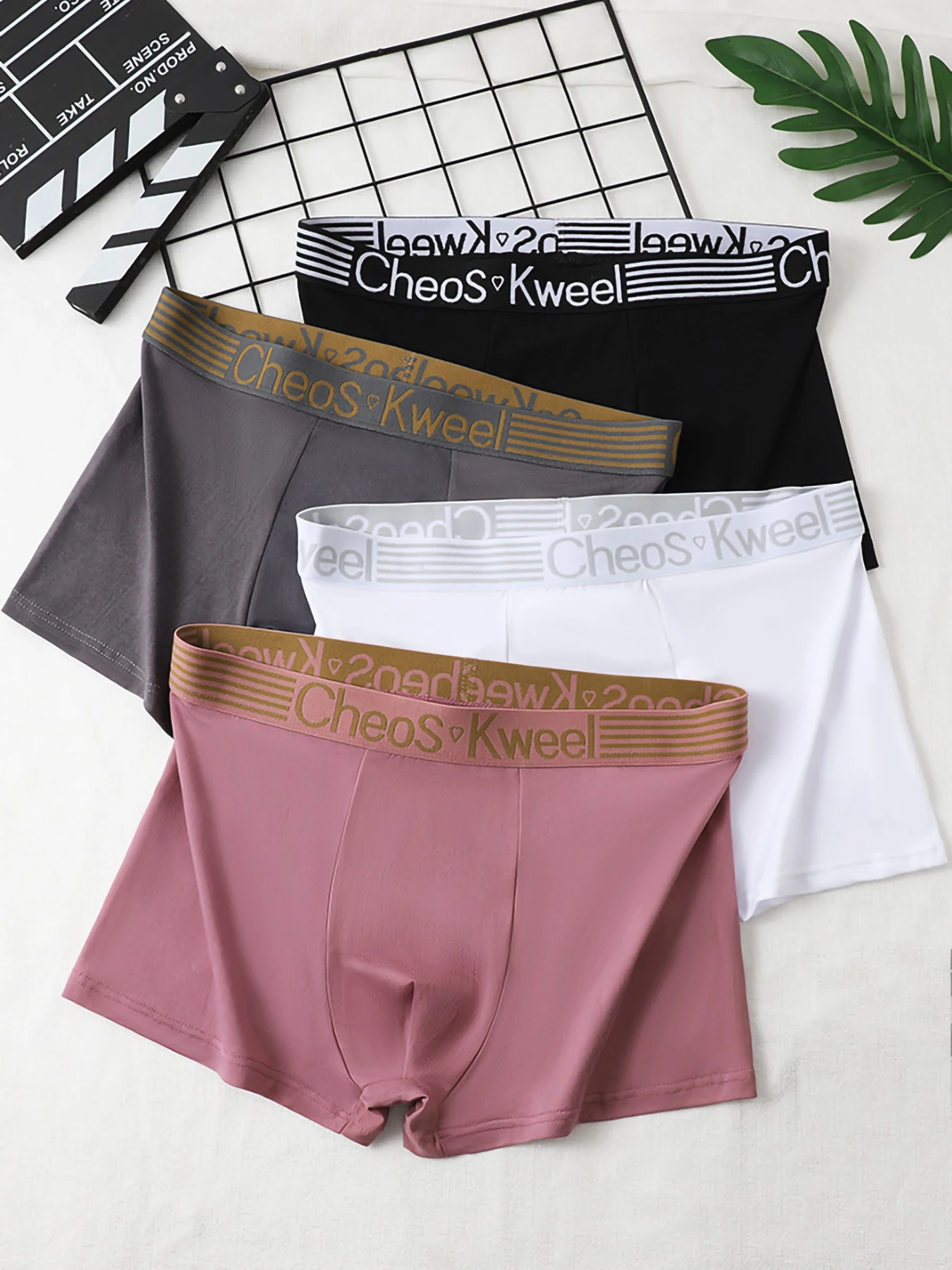 4-Pack Classic Solid Polyester Men's Boxer Briefs,Quick Dry Comfort Underwear for Daily, Travel and Fitness