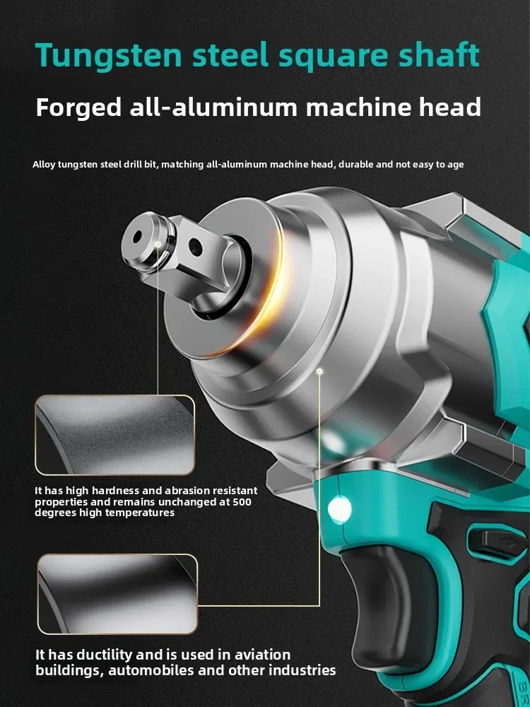 110V/220V Heavy Duty Brushless Electric Impact Wrench High Torque Power Tool for Auto Repair with Charger GH