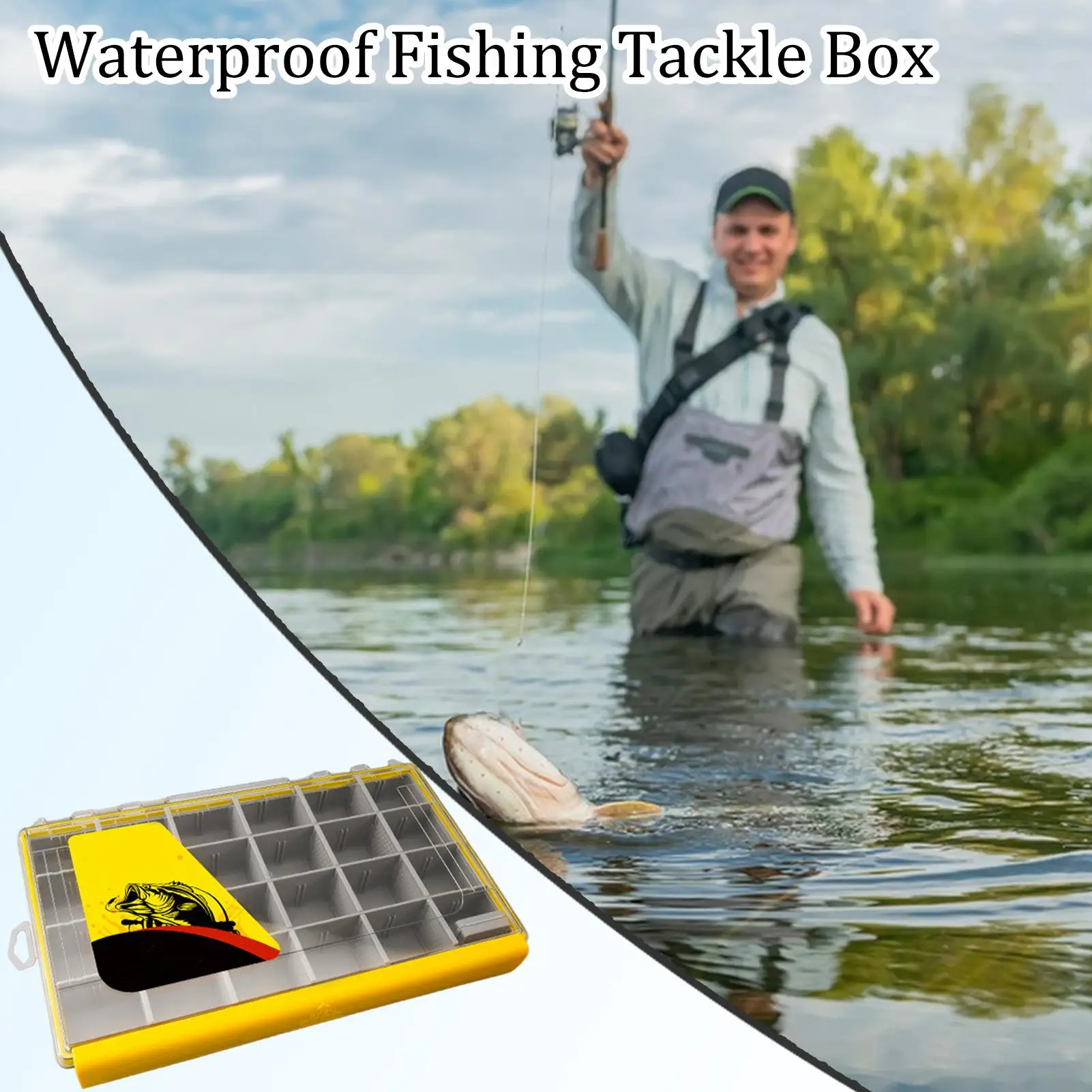 

Saltwater Tackle Box Angling Gear Divided Storage Sealing Waterproof Divided Compartments Fishing Tackle Box For Boat Shore
