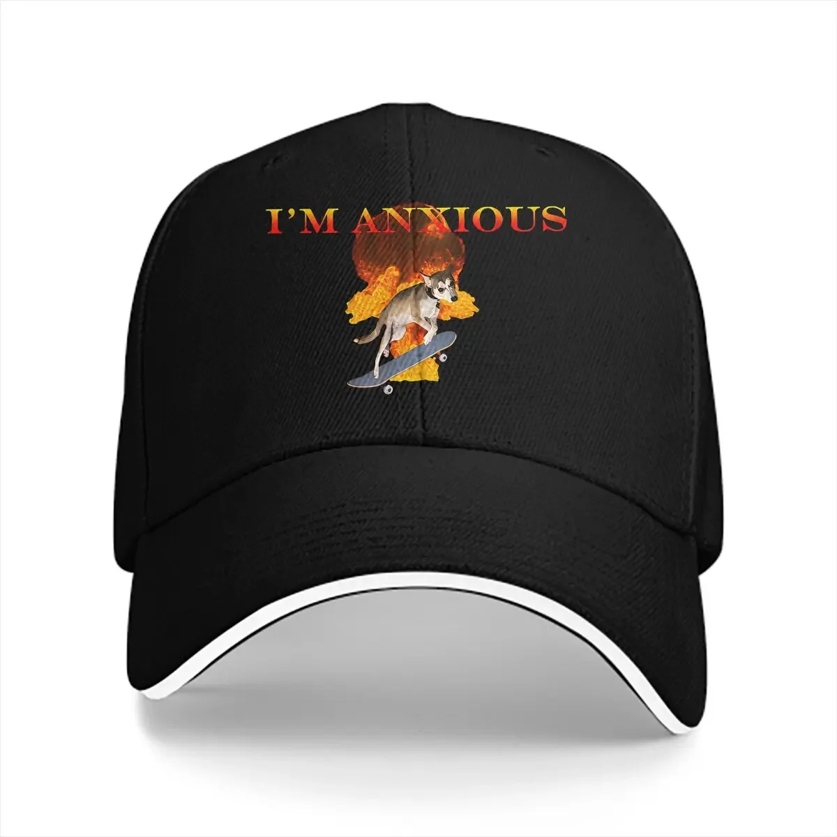 Summer Cap Sun Visor My Sisters Anxious Dog Hip Hop Caps Meme Cowboy Hat Peaked Hats