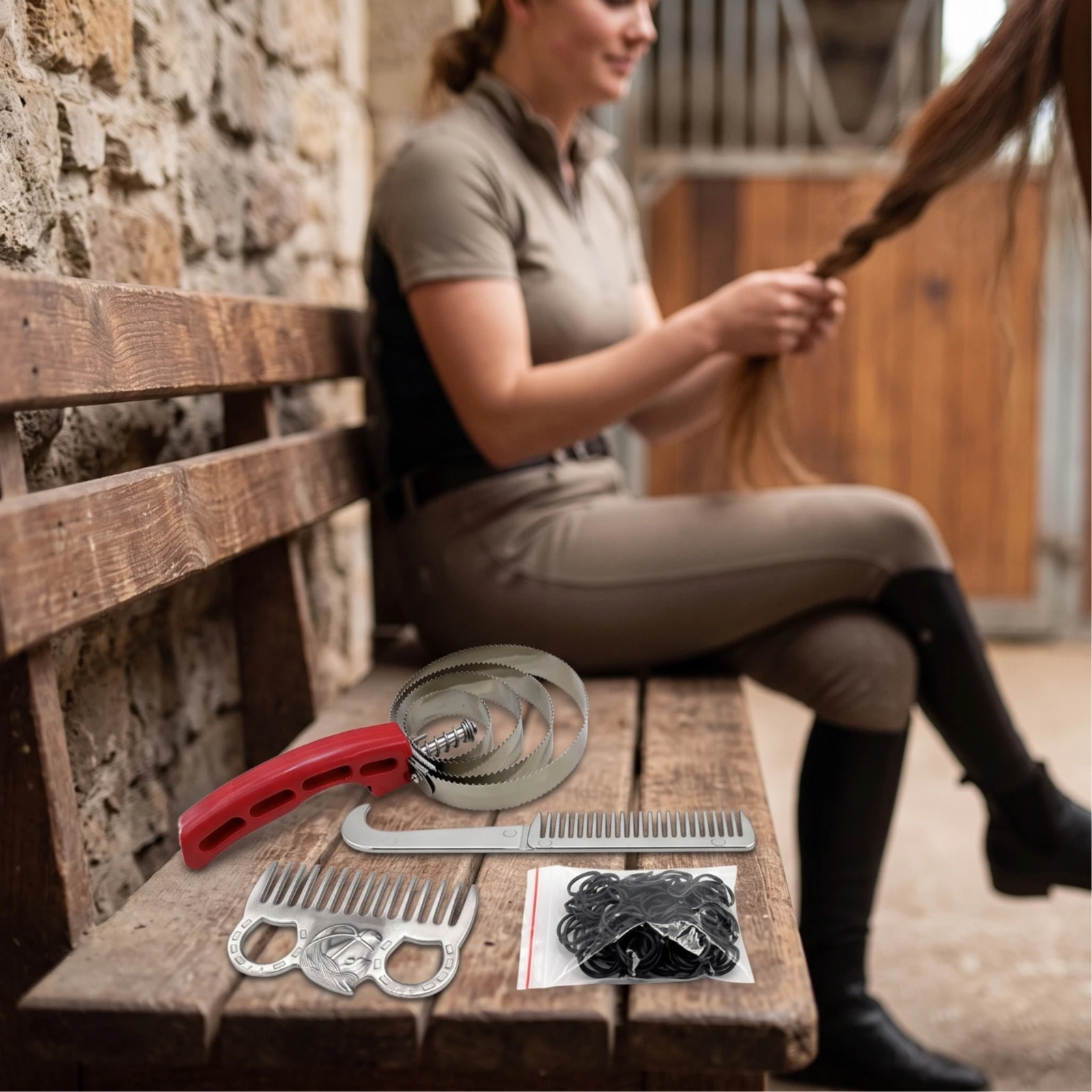 Grooming Kit Horse - 5 Buah Perlengkapan Perawatan Kuda dengan