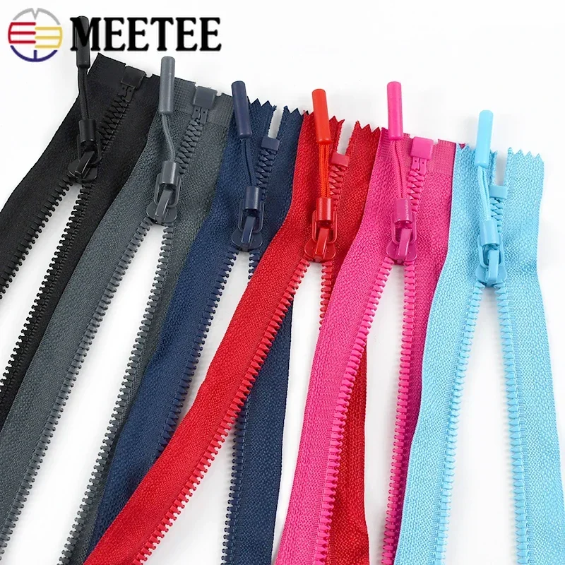 2/5Pcs Meetee 5# Resin Zipper Close-End 15/18/25cm Open-End 40-80cm Zippers Repair Kit Clothes Sewing Closures Zip Accessories