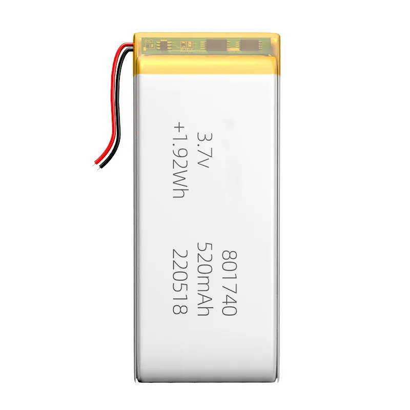 2/5/10/20 Pcs 3.7V 520mAh 801740 bateria litowo-jonowa 2.0mm złącze JST