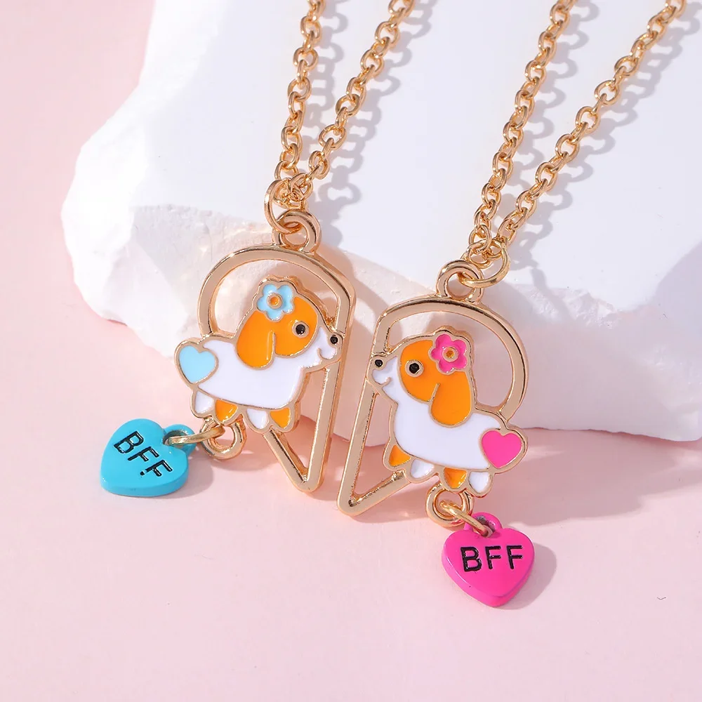 Cute Beagle Dog Necklace for Girls Women Puppy Doggy Animal Stitching Pendant BFF Best Friends Jewelry Girlfriends Gifts 2026