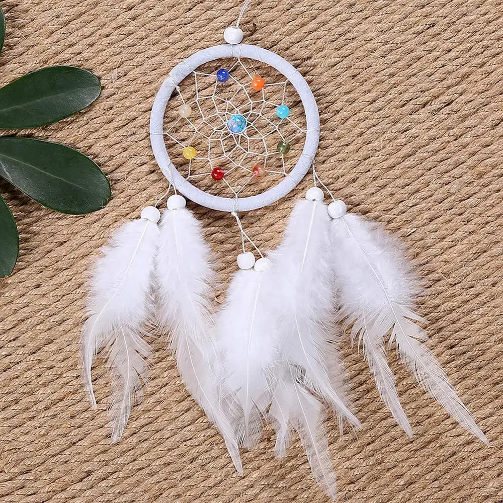 Feather Dream Catcher Handmade Wall Hanging Wind Chimes Creative Hollow Home Car Ornament Craft Decoration Gifts