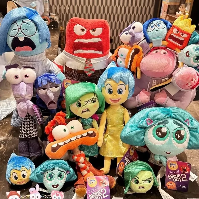 Disney Original Pixar Inside Out 2 Pendant Action Doll Anxiety Embarrassment Envy Diy Cartoon Pendant Headwear Christmas Gift