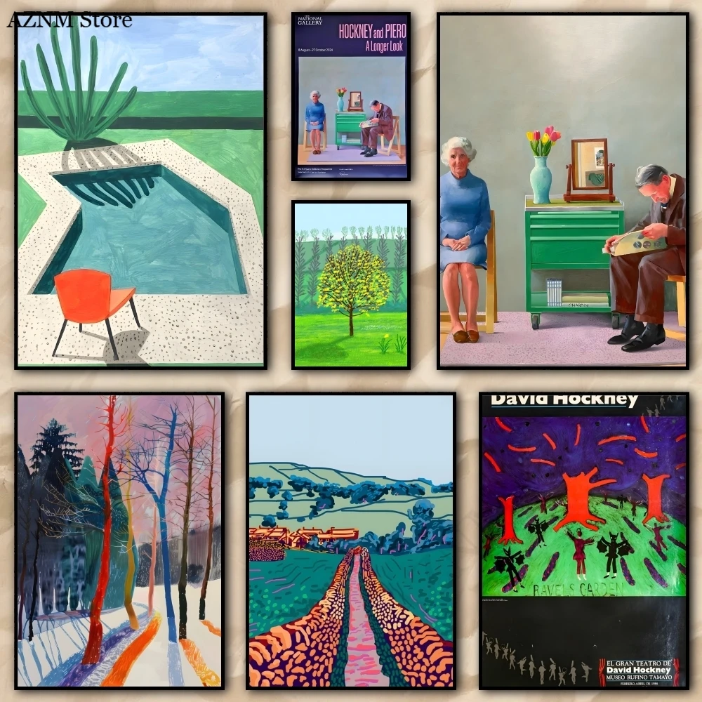 David Hockney Art Prints Painting HD Poster living room bedroom bar aesthetic decoration