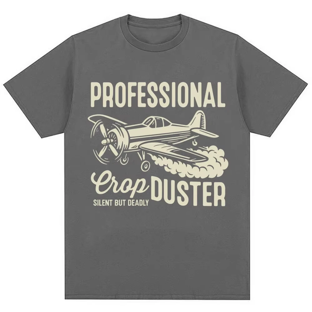 Funny Professional Crop Duster Graphic T-shirt Men Women Fashion Vintage Creativity T Shirts Oversized Cotton T Shirt Streetwear