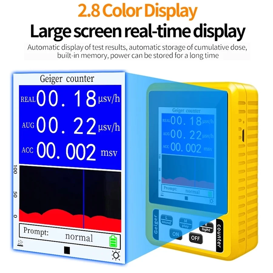 New XR3 2-in-1 Handheld Portable Digital EMF Meter Electromagnetic Radiation Nuclear Radiation Detector Geiger Counter