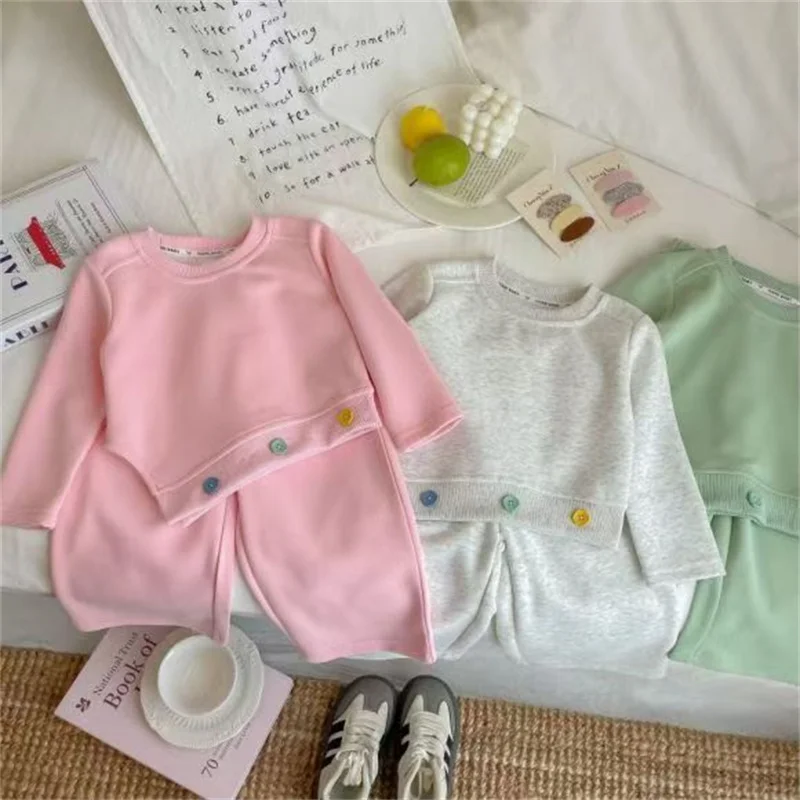 Girl's Spring Sets Kids Fashion Suit Autumn New Casual Outfit Children's Long Sleeve Top Pants 2 Piece Baby Sweet Clothing