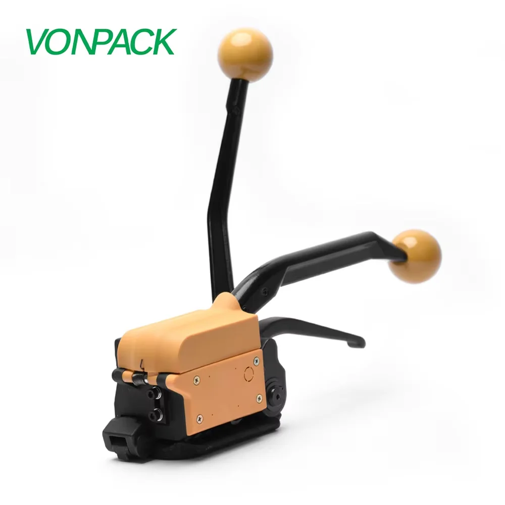 

VONPACK A333 Handheld Manual Portable Steel Strapping Tool Metal Free Buckle Packing Width 13-19mm Packaging Banding Machine